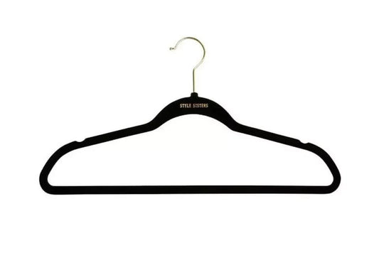 Style Sisters Luxury Velvet Black Hangers 10-Piece