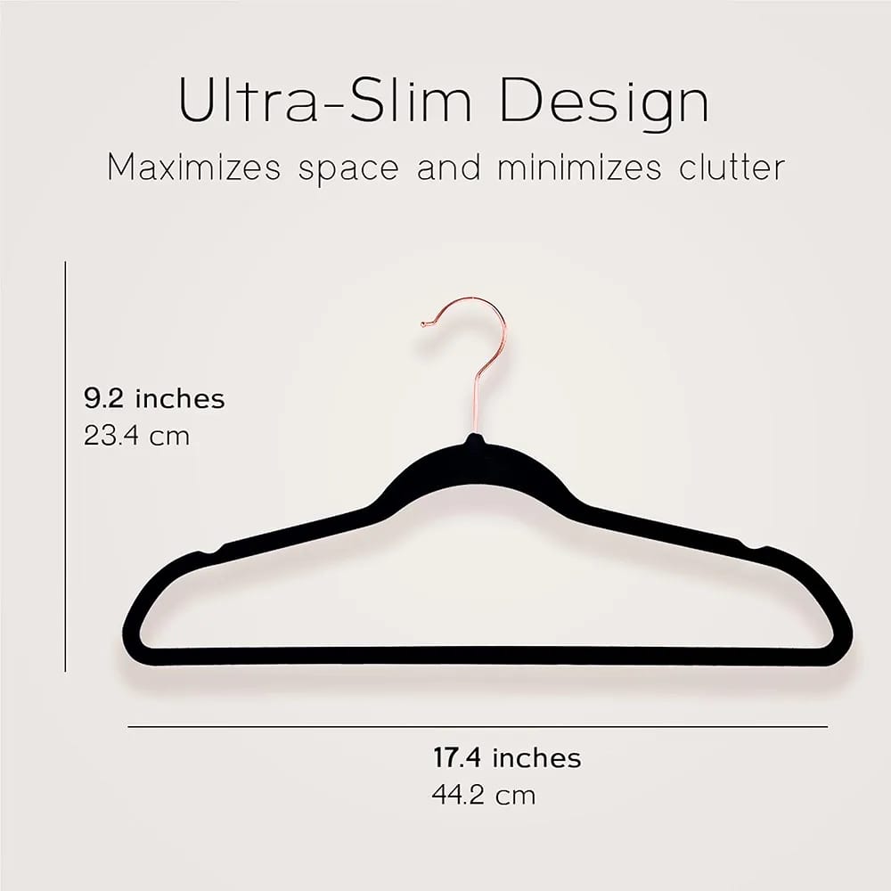 Style Sisters Luxury Velvet Black Hangers 10-Piece