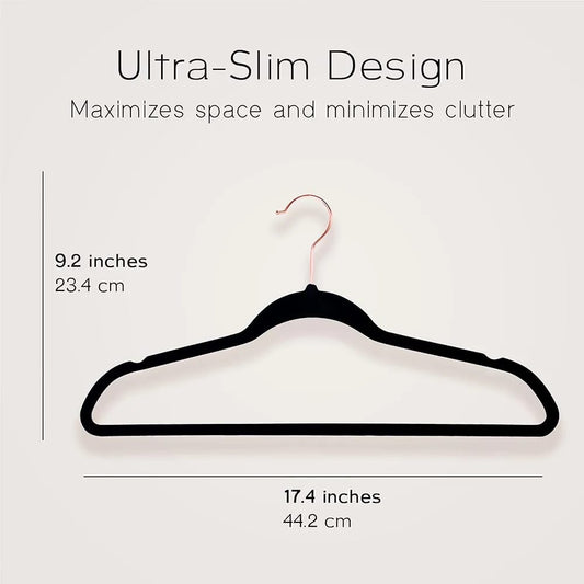 Style Sisters Luxury Velvet Black Hangers 10-Piece